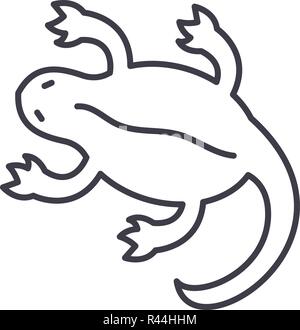 L'icône de la ligne du lézard concept. Vector illustration linéaire lézard, symbole, d'un signe Illustration de Vecteur