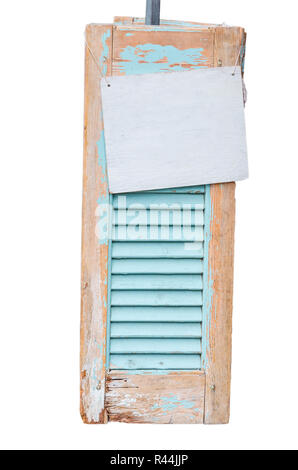Vieux volets en bois d'une exemption. Banque D'Images