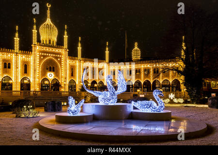 Les Jardins de Tivoli à Noël, Copenhague, Danemark Banque D'Images