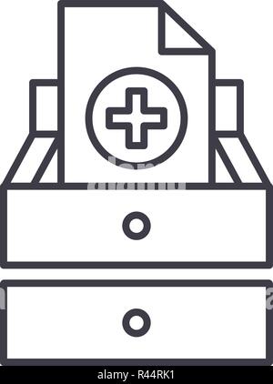 L'icône de la ligne de tests médicaux concept. Des tests médicaux vector illustration linéaire, symbole, d'un signe Illustration de Vecteur