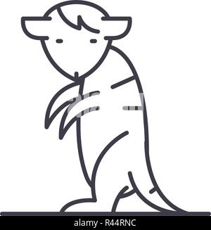 L'icône de la ligne Meerkat concept. Meerkat vector illustration linéaire, symbole, d'un signe Illustration de Vecteur