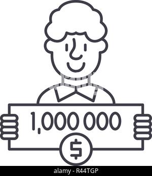 L'icône de la ligne de un million de dollars. Un million de dollars vector illustration linéaire, symbole, d'un signe Illustration de Vecteur