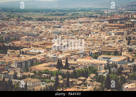 Espagne, Andalousie, région,ville de Grenade panorama depuis le point de vue de l'ALHAMBRA Banque D'Images