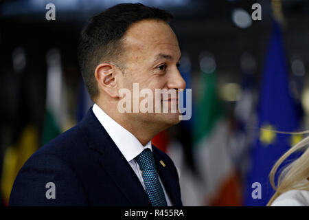 Bruxelles, Belgique. 25Th Nov 2018. Les premiers ministres irlandais Leo Varadkar arrive à assister à un sommet des dirigeants de l'extraordinaire de l'UE pour finaliser et formaliser l'accord Brexit. Alexandros Michailidis/Alamy Live News Banque D'Images