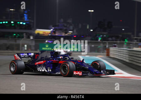 Abu Dhabi, EAU, 25 novembre 2018.Sport Grand Prix de Formule 1 Abu Dhabi 2018 Dans le pic : Pierre Gasly (FRA) Scuderia Toro Rosso STR13 Crédit : LaPresse/Alamy Live News Banque D'Images