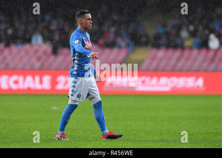 Foto Cafaro/LaPresse 25 Novembre 2018 Napoli, Italia sport calcio Napoli vs Chievo - Campionato di Calcio Serie A TIM 2018/2019 - stadio San Paolo. Nella foto : Jose Maria Callejon (SSC Naples) deluso. Cafaro Photo/LaPresse 25 novembre 2018 Naples, Italie Sports Football Napoli vs Chievo - championnat de football italien une ligue TIM 2018/2019 - stade San Paolo. Dans le pic : Jose Maria Callejon (SSC Naples) montre sa déception. Banque D'Images