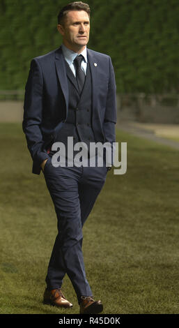 Dublin, Irlande. 25 novembre, 2018. Robbie Keane, la nouvelle République d'Irlande l'entraîneur adjoint, photographié après une conférence de presse, à l'Aviva Stadium de Dublin, Irlande. Crédit photo : ASWphoto ASWphoto :/Alamy Live News Banque D'Images