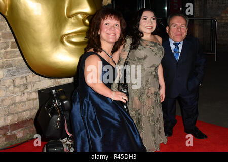 Samantha Davis, Annabelle Davis Warwick Davis et arrivers à la Children's BAFTA Awards 2018 au Roundhouse le 25 novembre 2018, Londres, Royaume-Uni. Banque D'Images