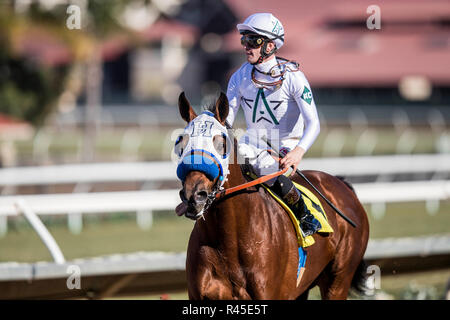 Del Mar, CA, USA. 25Th Nov, 2018. 25 novembre 2018 : Bataille de Midway avec Flavien Prat remporte le plongeur à Enjeux autochtones Del Mar le 25 novembre 2018 à Del Mar, en Californie. Evers/Eclipse Sportswire/CSM/Alamy Live News Banque D'Images