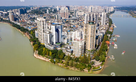 Vue aérienne de Leshan, province du Sichuan, Chine Banque D'Images