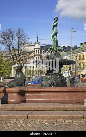 Havis Amanda fontaine à Helsinki. La Finlande Banque D'Images