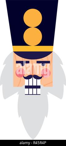 L'icône de Casse-Noisette de Noël sur fond blanc, vector illustration Illustration de Vecteur