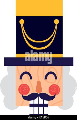 L'icône de Casse-Noisette de Noël sur fond blanc, vector illustration Illustration de Vecteur