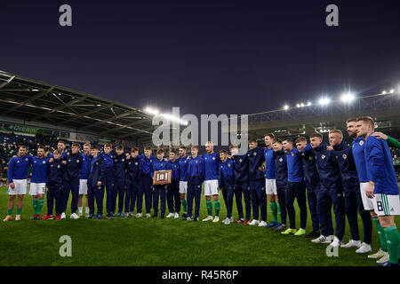 Belfast, en Irlande du Nord, Royaume-Uni. 18 Nov 2018. L'Irlande du Nord contre l'Autriche, de l'UEFA Ligue des Nations Unies. Stade national à Windsor Park. XtraTimeSports (Crédit : Darren McKinstry) / Alamy Live News. Banque D'Images