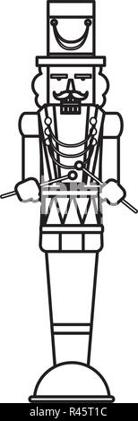 L'icône de Casse-Noisette de Noël sur fond blanc, vector illustration Illustration de Vecteur
