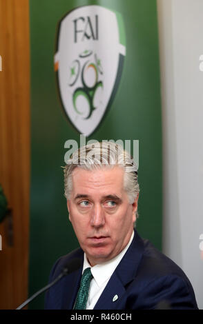 FAI Directeur John Delaney lors d'une conférence de presse à l'Aviva Stadium de Dublin. Banque D'Images