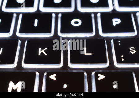 Libre d'éclairage du clavier d'ordinateur portable, clavier rétroéclairé Banque D'Images