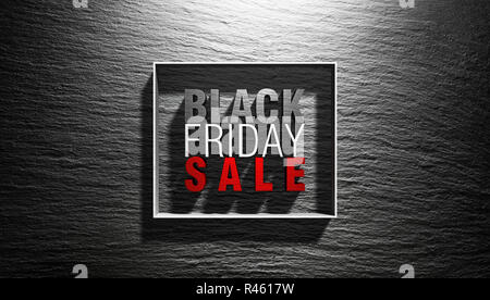 Concept Black Friday - 3D sur fond noir Banque D'Images
