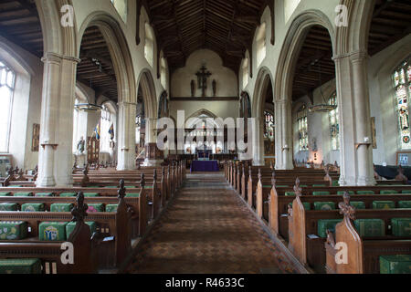 Blakeney, Norfolk, UK - décembre 2016, nef de l'église Saint Nicolas Banque D'Images