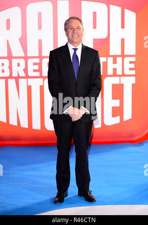 Clark Spencer participant à la Ralph casse la première européenne de l'Internet s'est tenue au Curzon Mayfair, Londres. Banque D'Images