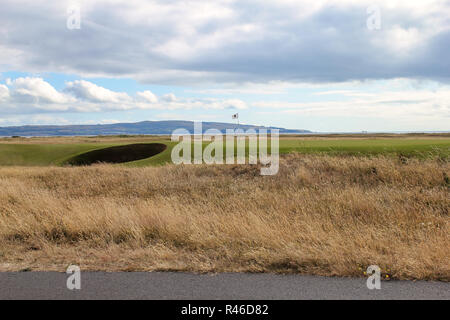 Le 17ème green au Royal Troon Golf Club Banque D'Images