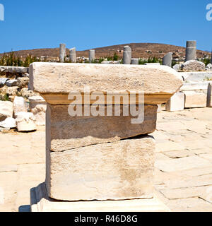 L'archéologie en Grèce le delos historycal acropole et vieille ruine plan du Banque D'Images