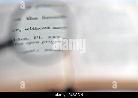 Sans mot agrandie à l'old book Banque D'Images