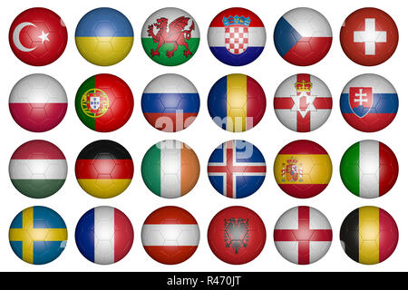 Les boules avec les drapeaux des pays de l'Europe Banque D'Images