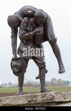 Sculpture en « gobeuses » Australian Memorial Park près de Fromelles, France Banque D'Images