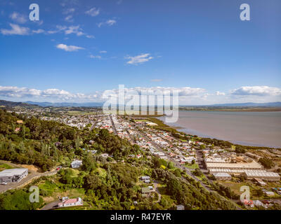 Drone de Thames view, Coromandel Nouvelle-zélande Banque D'Images