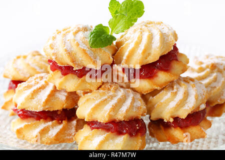 Sandwich confiture cookies Banque D'Images