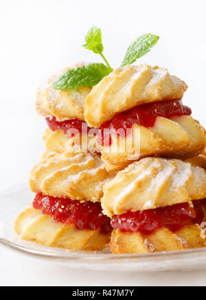 Sandwich confiture cookies Banque D'Images