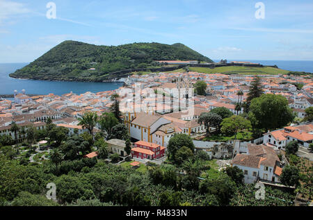 Capitale Angra do Heroismo aux Açores sur l'île de Terceira, Portugal Banque D'Images