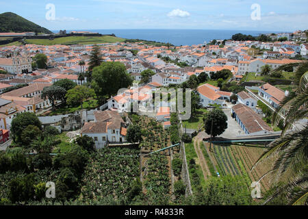 Capitale Angra do Heroismo aux Açores sur l'île de Terceira, Portugal Banque D'Images