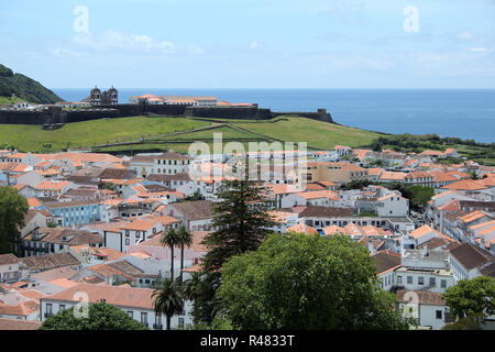 Capitale Angra do Heroismo aux Açores sur l'île de Terceira, Portugal Banque D'Images