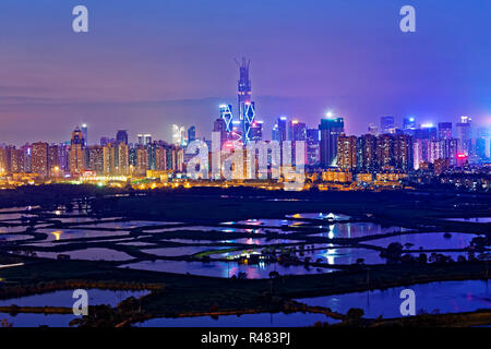 Shenzhen nuit Banque D'Images