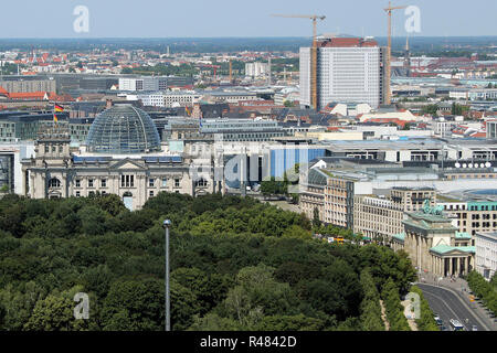 Vue depuis la tour kollhoff sur le Reichstag de Berlin, Allemagne Banque D'Images