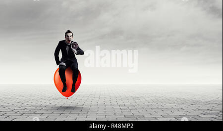 Jeune homme mime. Technique mixte Banque D'Images