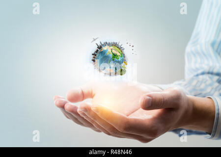 Monde entier dans les mains Banque D'Images