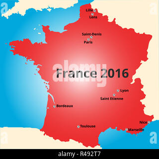 Villes de France euro 2016 Banque D'Images