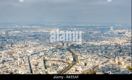 Vue aérienne de l'Arc de Triump de la Tour Eiffel Banque D'Images