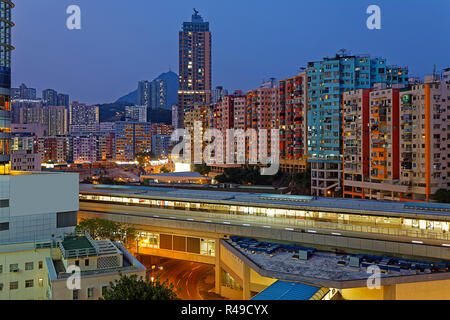 Hong Kong City Night Banque D'Images
