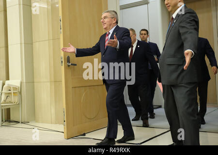 Cio Thomas Bach, le 25 novembre 2018 : président du Comité International Olympique Thomas Bach rend visite à la municipalité de Tokyo à Tokyo, Japon. Credit : YUTAKA/AFLO SPORT/Alamy Live News Banque D'Images