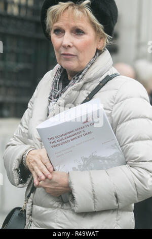 London UK. 12 décembre 2018. Anna Soubry, Europe Remainer et député conservateur de Broxtowe dans College Green en tant que premier ministre Theresa peuvent faire face à un vote de censure présentées par les membres de son parti conservateur au président de la Commission 1922 Sir Graham Brady. Anna Soubry a été hué et reçu par Pro-Brexit abus gilet jaune Crédit : manifestants amer ghazzal/Alamy Live News Banque D'Images