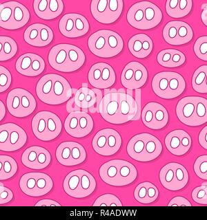 Museau de porc mignon motif transparent en rose pour la bonne année 2019 Design d'emballage. Museau de porc symbole d'astrologie. Utiliser pour le scrapbooking, Textile tissu Illustration de Vecteur