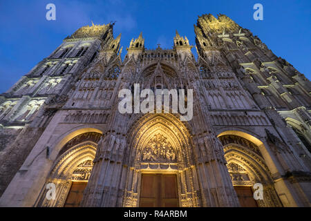 Rouen (Normandie, nord de la France) : l'extérieur de la Cathédrale de Rouen, de style gothique Banque D'Images