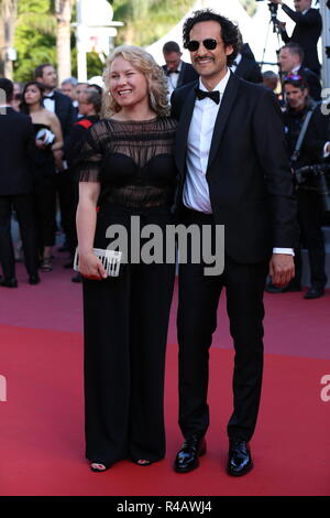 CANNES, FRANCE - 19 MAI 2018 : les clients à pied le tapis rouge à 'l'homme qui a tué Don Quichotte" au 71e Festival de Cannes Banque D'Images