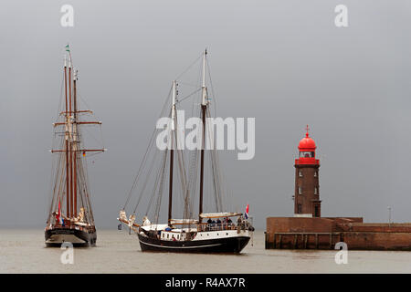 Abel Tasman et l'Oosterschelde, les bateaux à voile, Bremerhaven, Basse-Saxe, Allemagne Banque D'Images