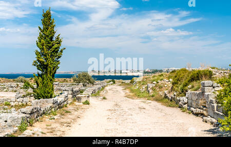 Ruines de Chersonesus, une ancienne colonie grecque. Sébastopol, en Crimée Banque D'Images