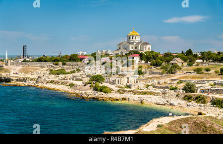 Ruines de Chersonesus, une ancienne colonie grecque. Sébastopol, en Crimée Banque D'Images